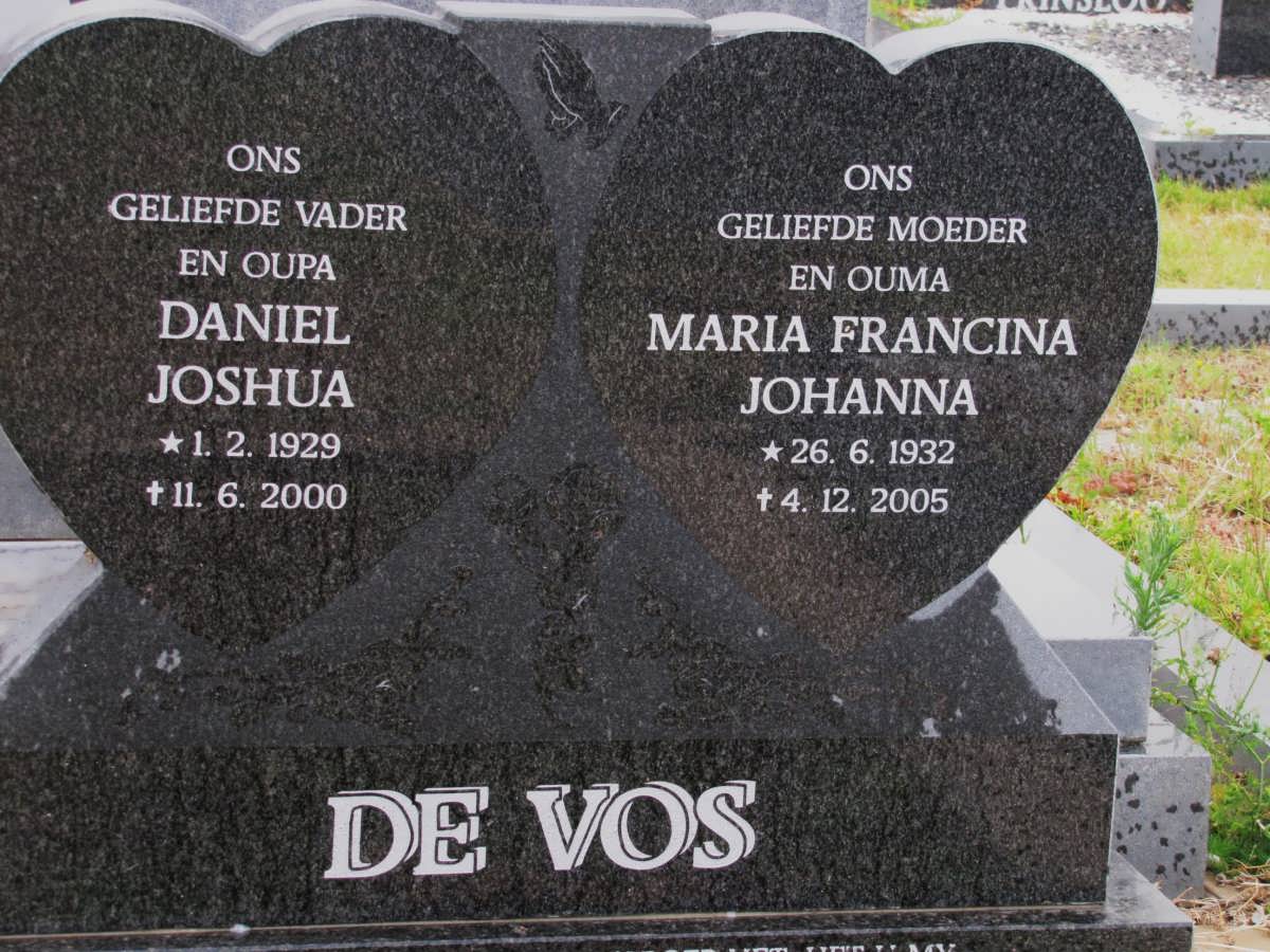VOS Daniel Joshua, de 1929-2000 & Maria Francina Johanna 1932-2005