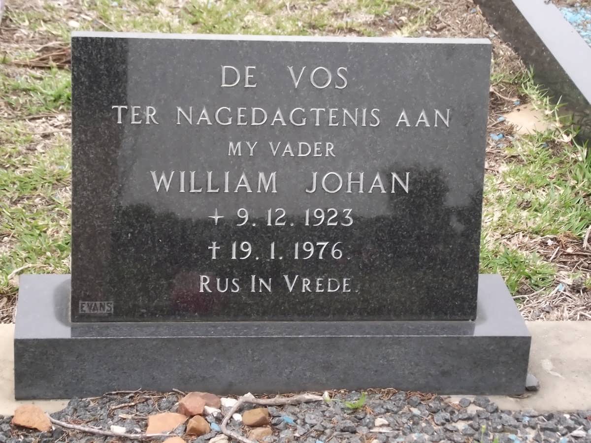 VOS William Johan, de 1923-1976