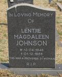 JOHNSON Lentjie Magdaleen 1946-1988
