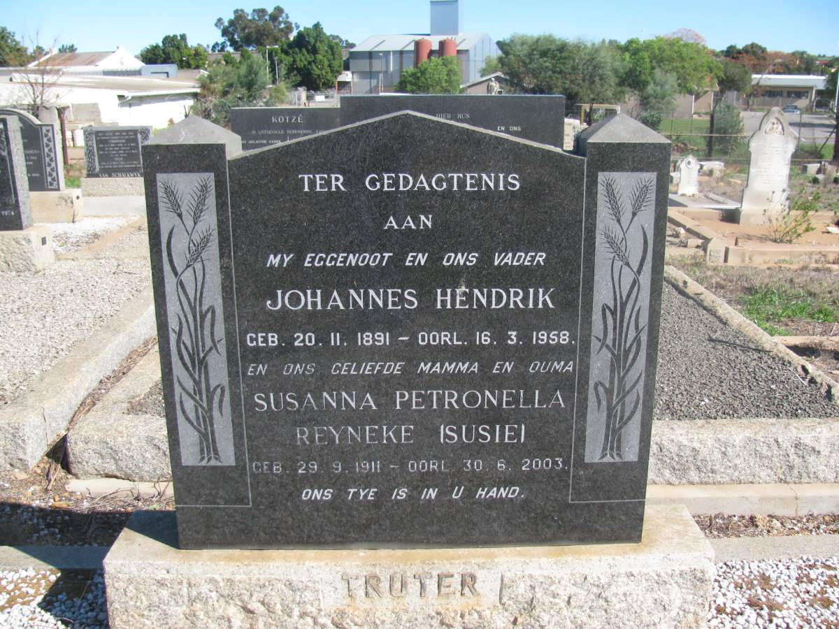 TRUTER Johannes Hendrik 1891-1958 & Susanna Petronella REYNEKE 1911-2003