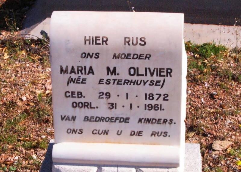 OLIVIER Maria M. nee ESTERHUYSE 1872-1961