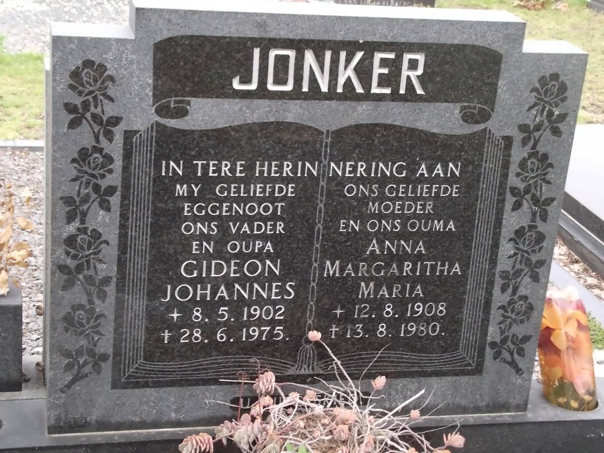 JONKER Gideon Johannes 1902-1975 & Anna Margaritha Maria 1908-1980