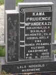 KAWA Prudence Mpandekazi 1925-2005