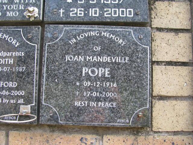 POPE Joan Mandeville 1916-2000