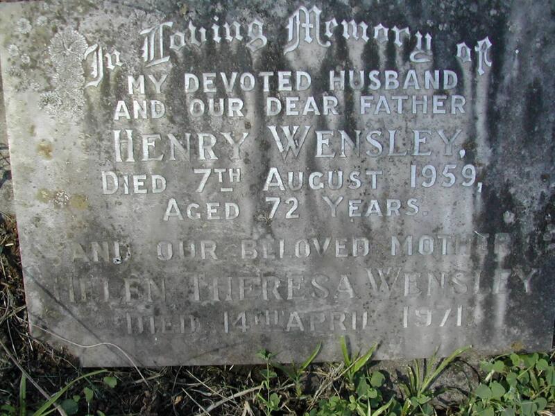 WENSLEY Henry -1959 & Helen Theresa -1971