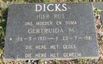 DICKS Gertruida M. 1921-1981