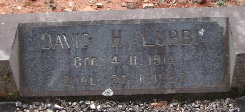 LUBBE David H. 1914-1953
