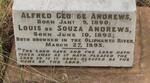 ANDREWS Alfred George 1890-1893 :: ANDREWS Louis De Souza 1892-1893