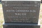 NAUDE Aletta Catharina nee EBERSÖHN 1933-1988