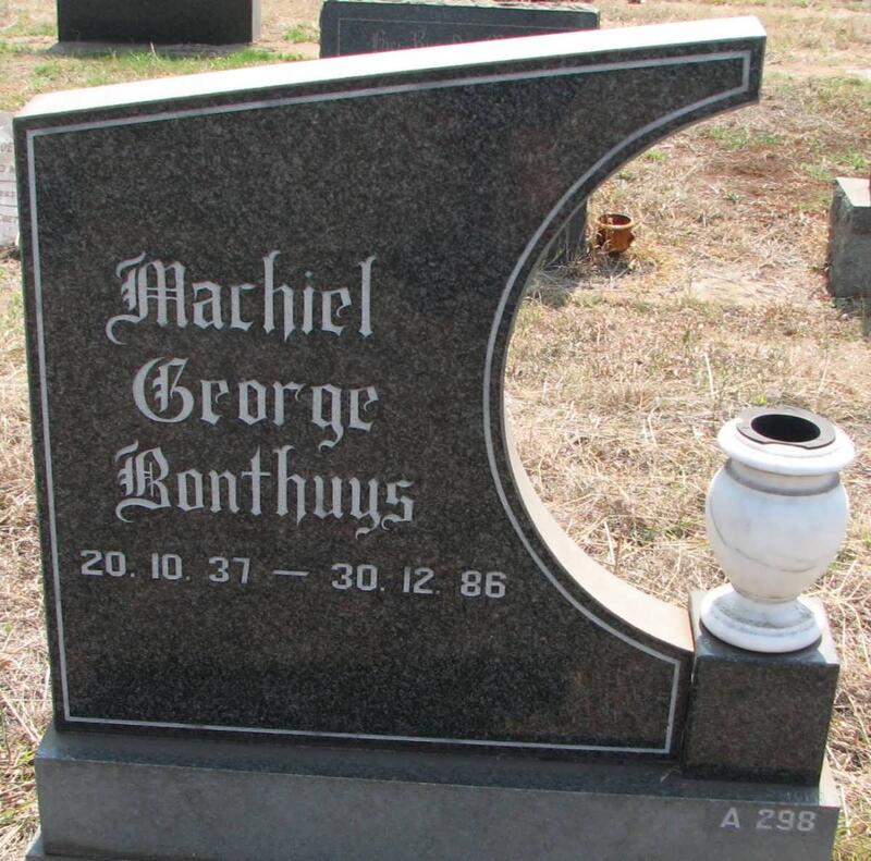 BONTHUYS Machiel George 1937-1986