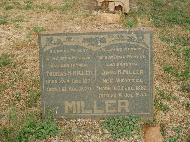 MILLER Thomas H. 1871-1920 & Anna H. WENTZEL 1882-1953