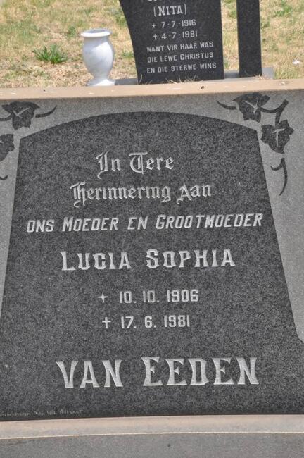 EEDEN Lucia Sophia, van 1906-1981