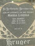 KRUGER Maria Louisa nee JOUBERT 1912-1969