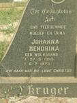KRUGER Johanna Hendrina nee WOLMARANS 1893-1973