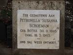 SCHOEMAN Petronella Susanna nee BOTHA 1893-1963