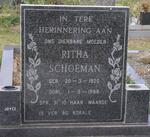 SCHOEMAN Ritha 1926-1988