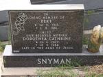 SNYMAN J.A. 1915-1981 & Dorothea Cathrine 1909-1984