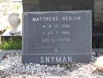 SNYMAN Mattheus Renier 1926-1982