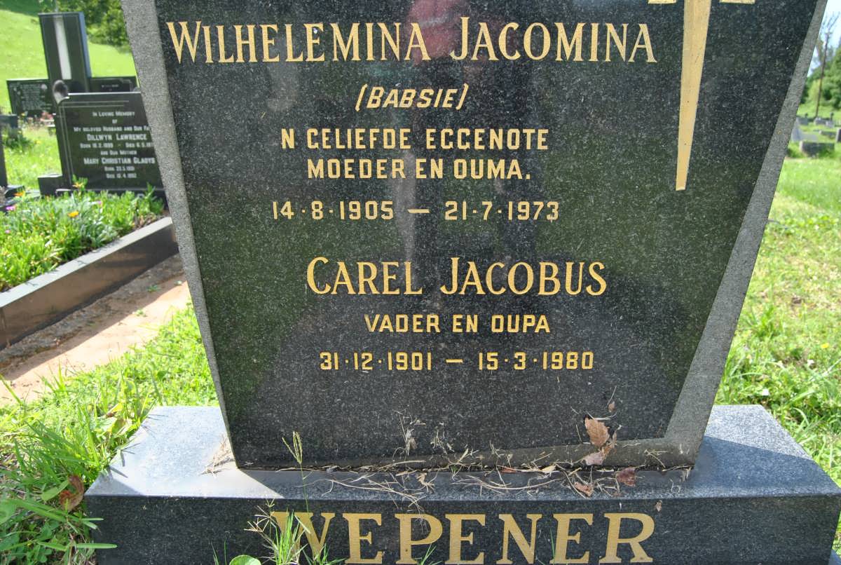 WEPENER Carel Jacobus 1901-1980 & Wilhelmina Jacomina 1905-1973