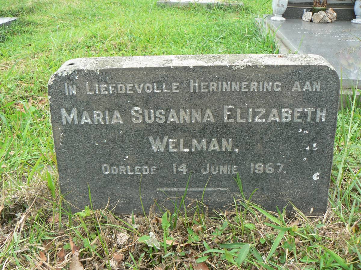 WELMAN Maria Susanna Elizabeth -1967