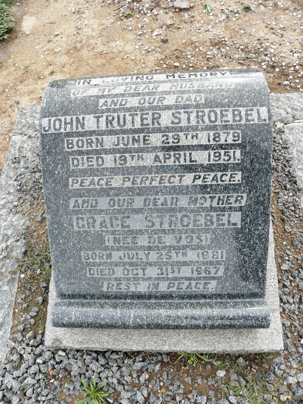 STROEBEL John Truter 1879-1951 & Grace de VOS 1881-1967