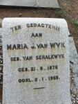 WYK Maria J., van nee Van SCHALKWYK 1876-1955