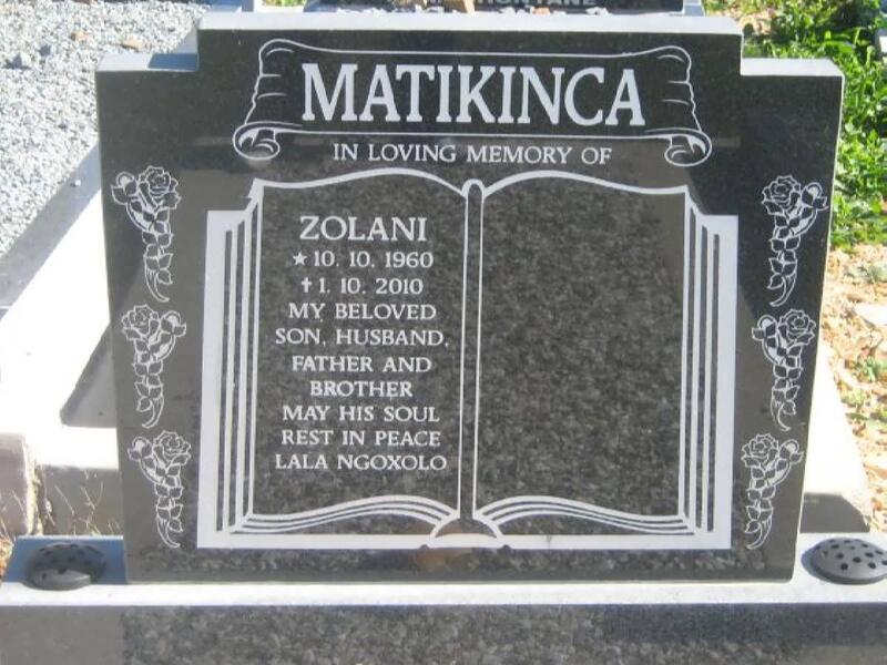 MATIKINCA Zolani 1960-2010