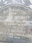 BOSHOFF L.J. 1921-1924 & Aletta S. 1918-1946