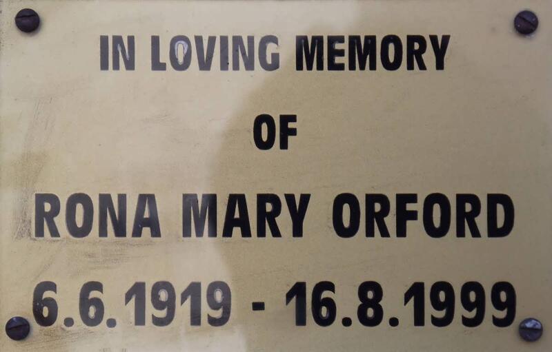 ORFORD Rona Mary 1919-1999