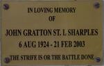 SHARPLES John Gratton, St. L. 1924-2003
