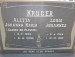 KRUGER Louis Johannes 1924-1982 & Aletta Johanna Maria DU PLESSIS 1933-2000