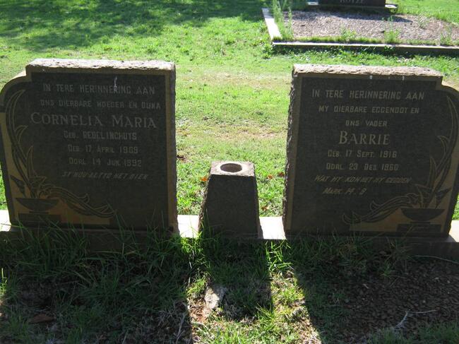 EEDEN Barrie, van 1916-1960 & Cornelia Maria REDELINGHUYS 1909-1992