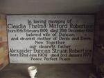 ROBERTSON Alexander Duncan Struan 1909-1972 & Claudia Thelma Mitford 1909-1962