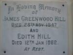 HILL James Greenwood -1947 & Edith -1962