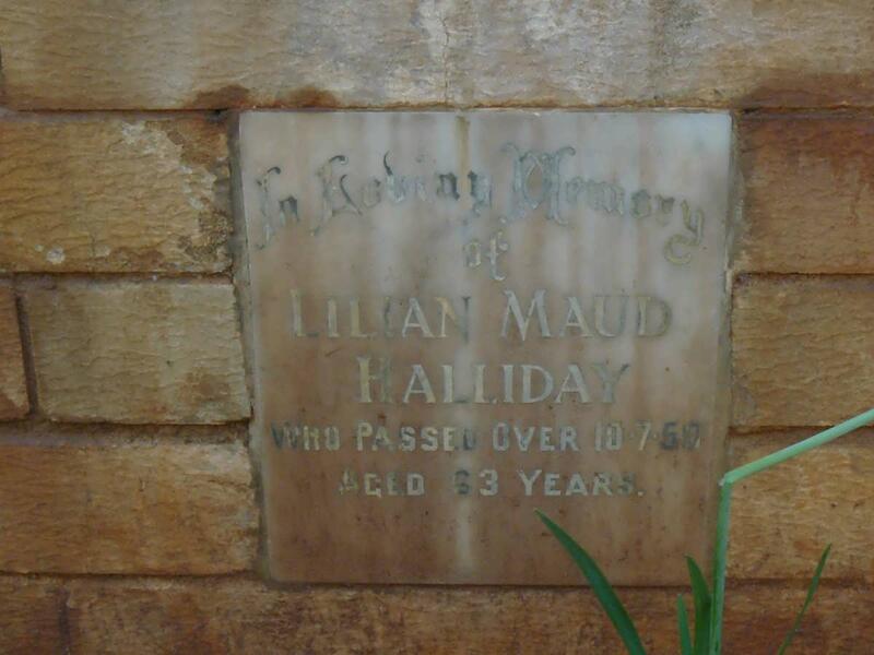 HALLIDAY Lilian Maud -1950