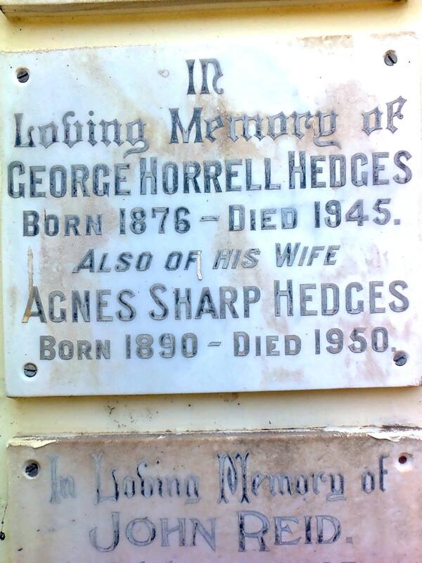 HEDGES George Horrell 1876-1945 & Agnes Sharp 1890-1950