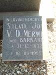 MERWE Sylvia Joy, van der nee BARNARD 1932-1995