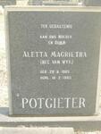 POTGIETER Lucas Cornelius 1895-1974 & Aletta Magrietha VAN WYK 1903-1983