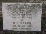 CLAASEN D.J. 1864-1954 & M.S. 1868-1954