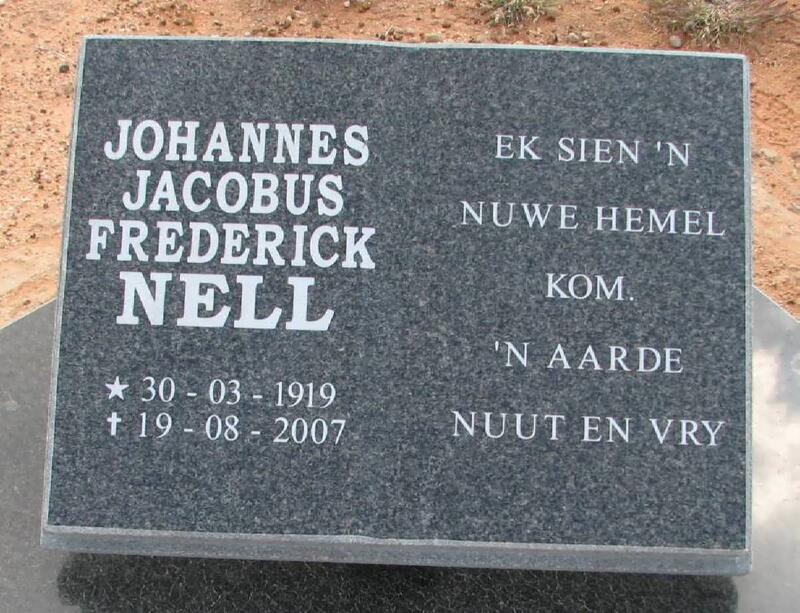 NELL Johannes Jacobus Frederick 1919-2007