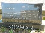 SNYMAN Christo 1904-1977 & Lea Cecilia VAN ZYL 1901-1980