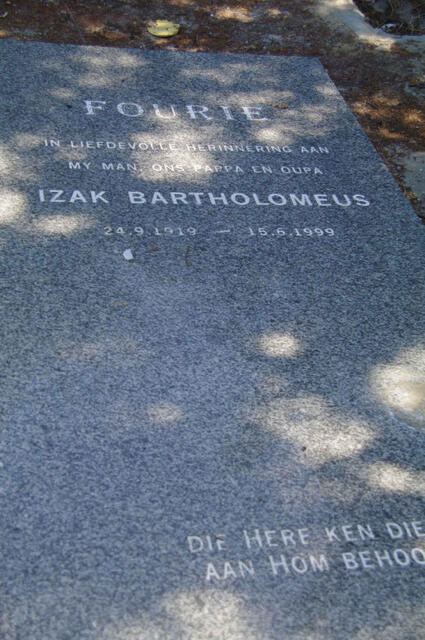 FOURIE Izak Bartholomeus 1919-1999