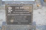 BRUIN Jacoba, de nee ABRAHAMS 1905-1996