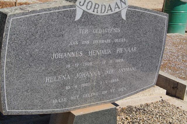 JORDAAN Johannes Hendrik Pienaar 1909-1968 & Helena Johanna SNYMAN 1905-1968