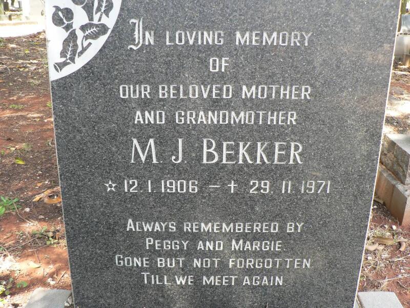 BEKKER M.J. 1906-1971