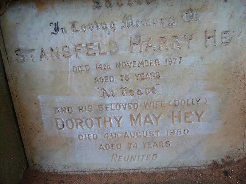 HEY Stansfeld Harry -1977 & Dorothy May -1980