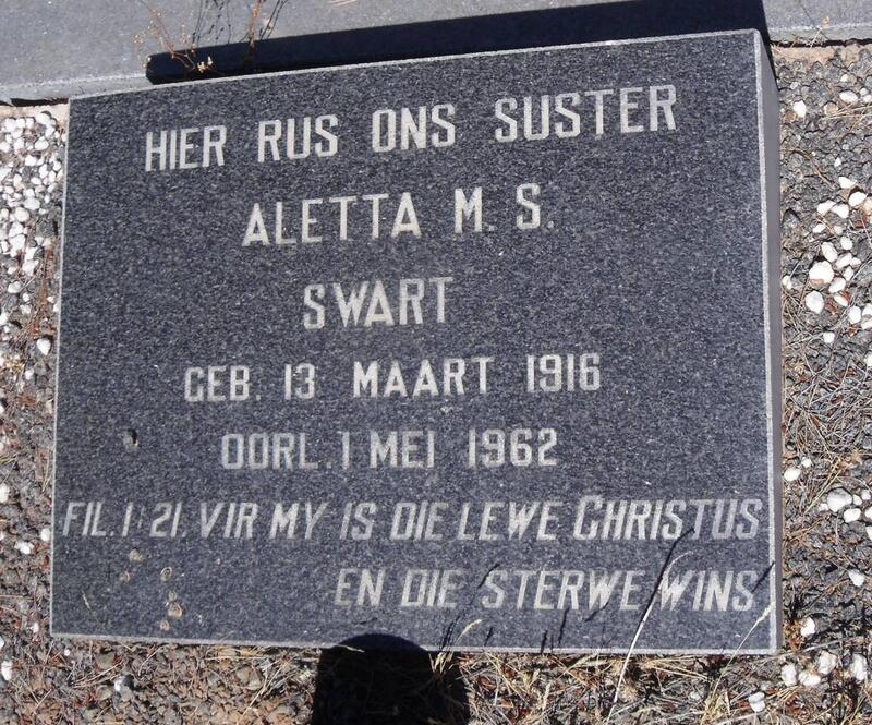 SWART Aletta M.S. 1916-1962