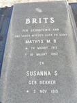 BRITS Mathys M.B. 1913-1982 & Susanna S. BEKKER 1915-