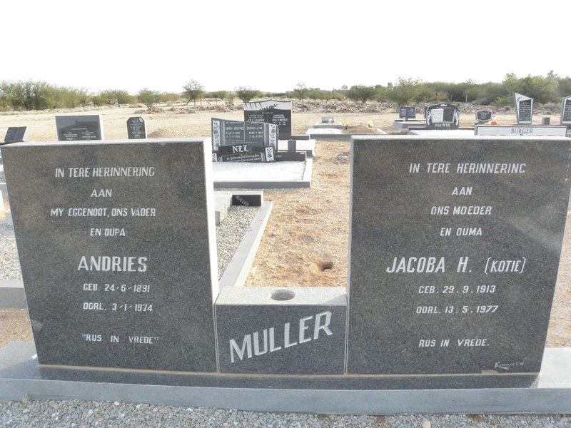 MULLER Andries 1891-1974 & Jacoba H. 1913-1977
