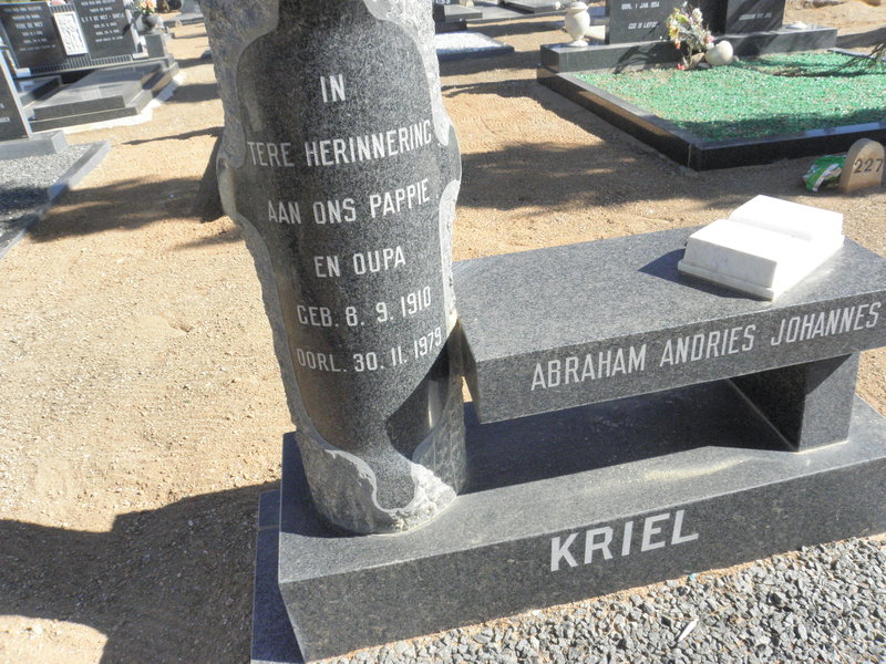 KRIEL Abraham Andries Johannes 1910-1979